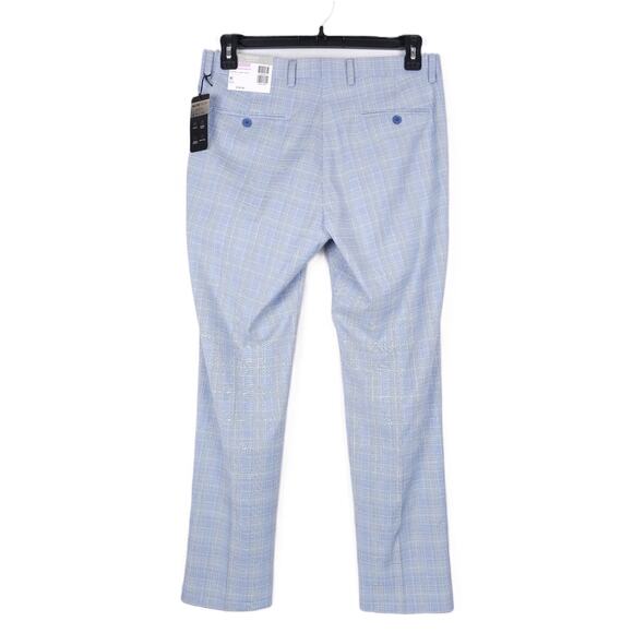 Alfani Men's Slim-Fit Tech Stretch 2-Piece Suit Light Blue Plaid 38R 32x30 NWT - Picture 10 of 13